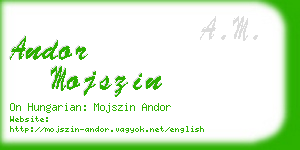 andor mojszin business card